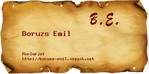 Boruzs Emil névjegykártya